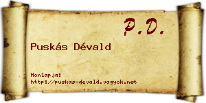 Puskás Dévald névjegykártya